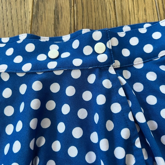 PUG Pinup Couture Bettie Blue PolkaDot One Piece Swimsuit with Matching Skirt XS - Picture 8 of 9